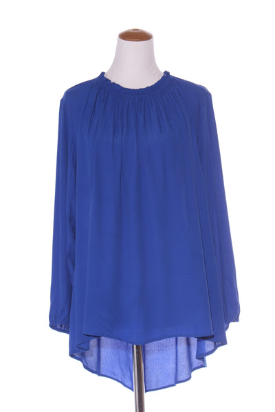 BOHO (LN) Ruffle collar hi low cobalt top! 14-16