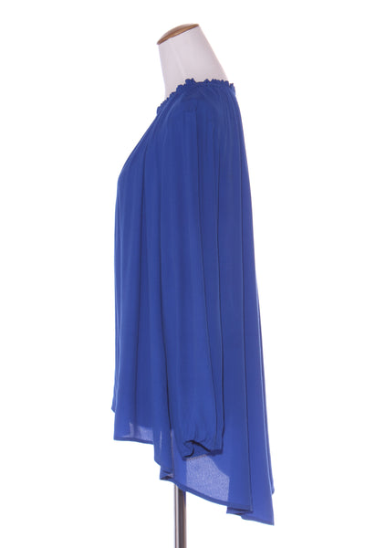 BOHO (LN) Ruffle collar hi low cobalt top! 14-16
