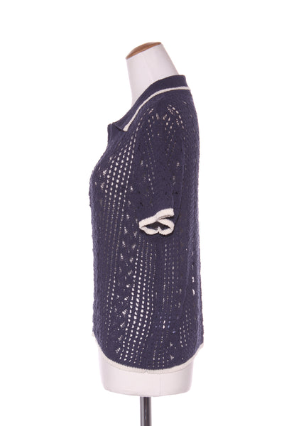 COTTON-ON - Crochet crop shirt - Navy! 16