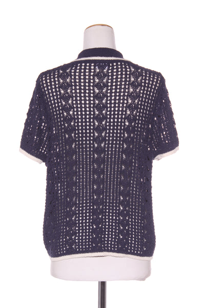 COTTON-ON - Crochet crop shirt - Navy! 16