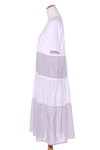 SUCCHI By Susie Holland (NZ) grey floral cotton dress! 12