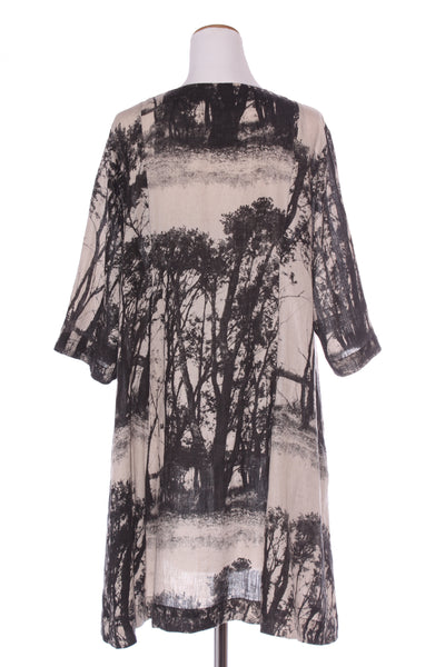 MEGAN SALMON - Trees print linen dress/duster coat! 16
