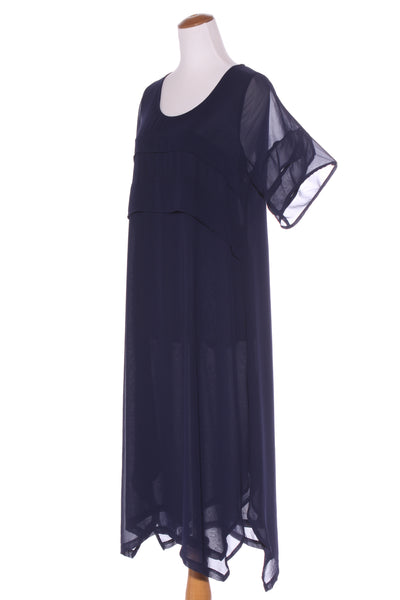 CHOCOLAT (NZ) Navy chiffon midi dress! 12