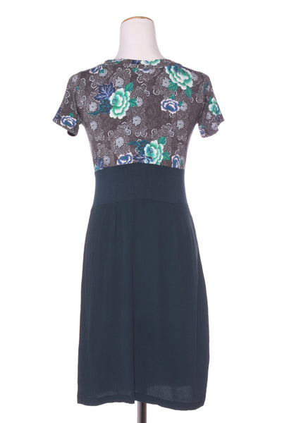 SCINTILLA (NZ) Peacock blue floral dress! 6-10
