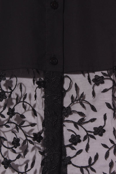 REPERTOIRE (NZ) "Jules" embroidered mesh sleeve shirt! 8-10