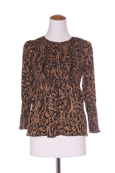 SASS - Shirred detail top - Animal print! 6-8