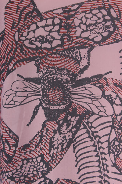 NOM*D (NZ) Mesh top - Pink/grey bug comic print! 14-16