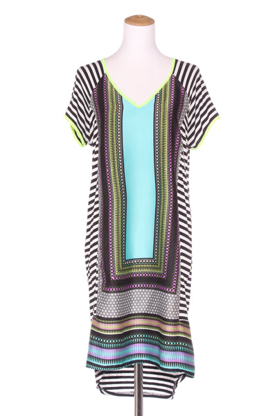 CHARLO - Aztec + stripe panel dress! 14