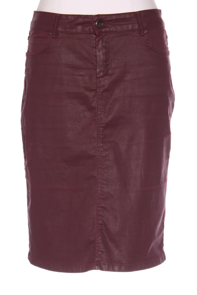 MASSIMO DUTTI - Maroon coated cotton skirt! 10-12