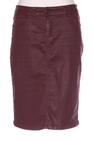 MASSIMO DUTTI - Maroon coated cotton skirt! 10-12