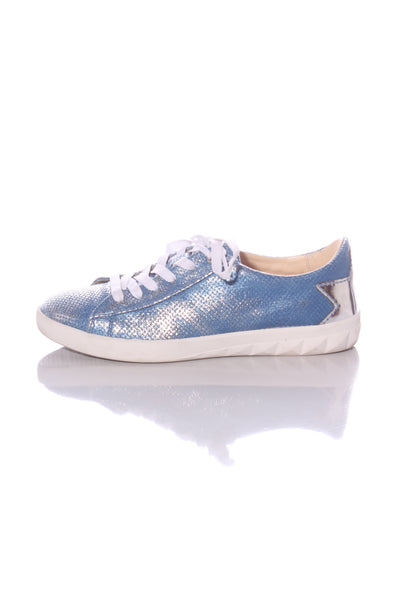 DIESEL - Metallic blue + silver sneakers! 39