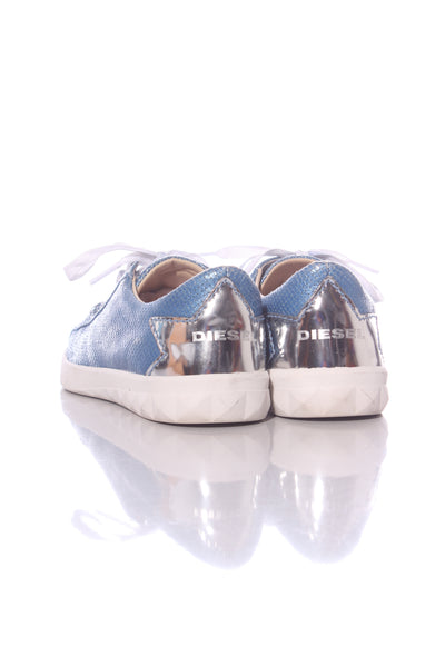 DIESEL - Metallic blue + silver sneakers! 39