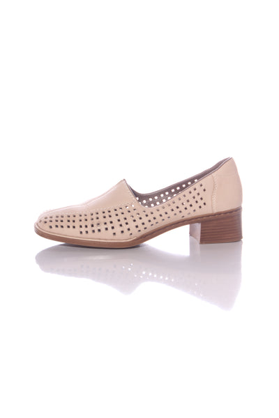 RIEKER - Perforated leather shoes - Creamy beige! 41