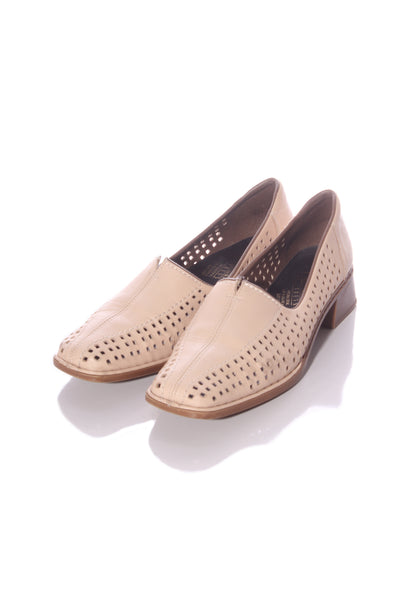 RIEKER - Perforated leather shoes - Creamy beige! 41