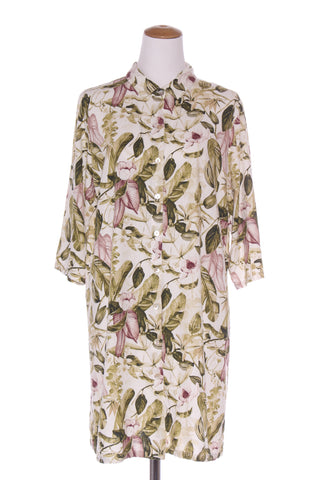 SARA - Linen blend floral print shirt dress! 14