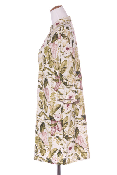 SARA - Linen blend floral print shirt dress! 14