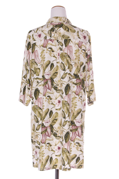 SARA - Linen blend floral print shirt dress! 14