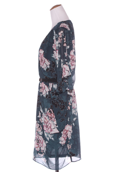 CITY CHIC - Green floral dress + belt! 18