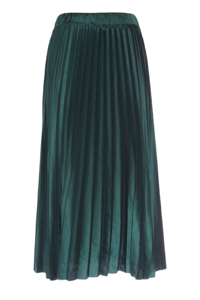 MIRROU - Emerald green pleat satin midi skirt! 8