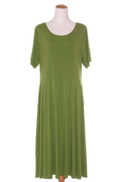 PQ - Parrot green bamboo drape dress! 16-18
