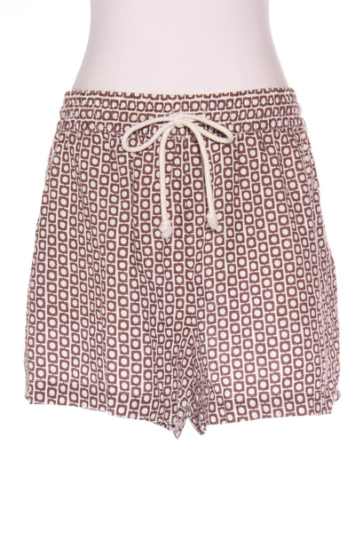WOMAN - Linen shorts - Choc/white print! 14