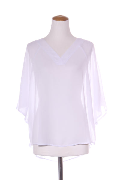 PRETTY BASIC - White chiffon layering top! 8-16