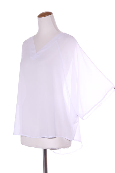 PRETTY BASIC - White chiffon layering top! 8-16