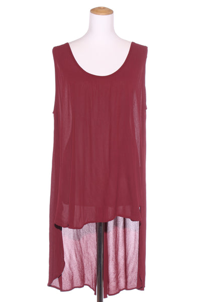 TCD (NZ) Drop hem layering top - Burgundy! 18-20
