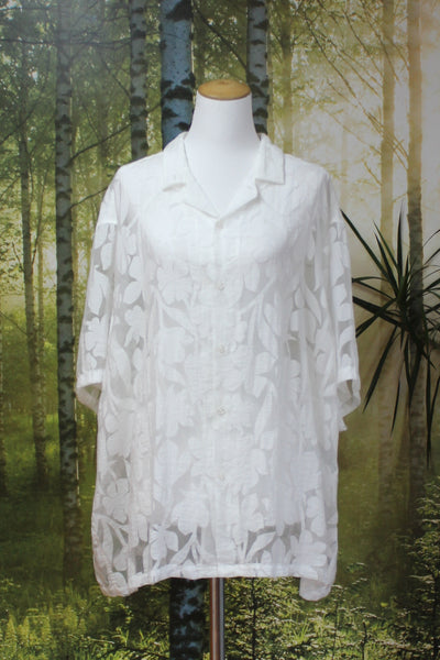 ASOS (LN) Floral burnout sheer S/S shirt! 18
