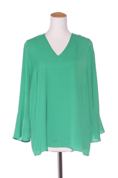 BLACKSTONE - Kelly green flare sleeve woven top! 14-16
