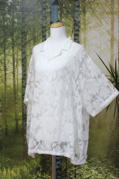 ASOS (LN) Floral burnout sheer S/S shirt! 18