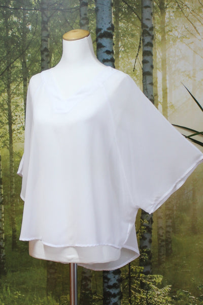 PRETTY BASIC - White chiffon layering top! 8-16
