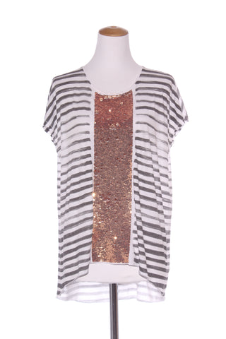 SASS & BIDE - Rose gold sequin panel top! 12-14