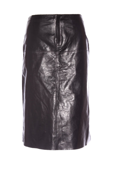 BANANA REPUBLIC (BN) Leather A-line skirt! 8