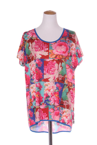 JELLICOE - Floral tile print scoop hem top! 14