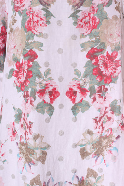 HELGA MAY (ITA) Linen floral print dress! 12-14