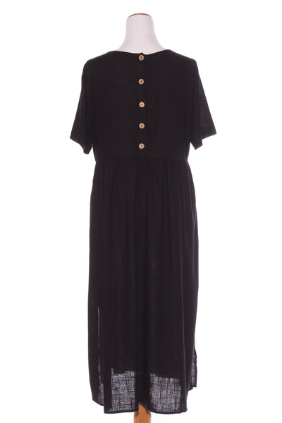 FEATHERS + NOISE - Linen blend midi dress + pockets! 10-12