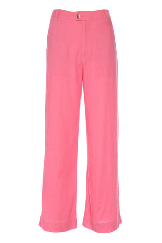 GHANDA - Bubblegum pink linen wide leg pant! 10
