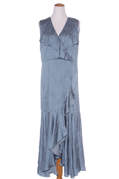 AMAYA - Textured satin ruffle maxi dress! 16