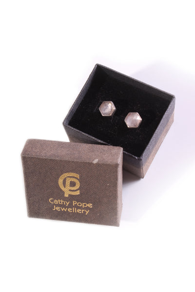CATHY POPE - Rose quartz sterling silver earring!