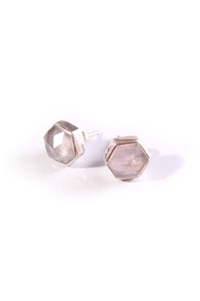 CATHY POPE - Rose quartz sterling silver earring!