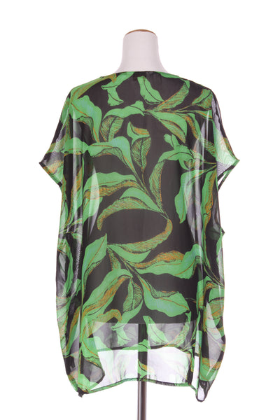 CAPTURE - Leaf print chiffon tunic! 12-14