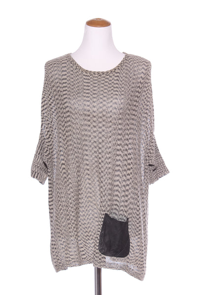DECJUBA - Leather patch pocket knit top! 12-14