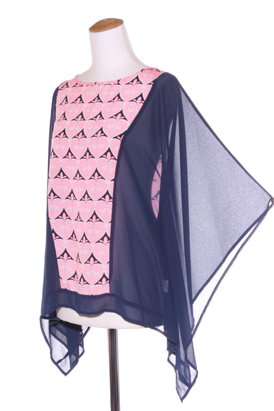 CHARLO "Kolby" swing top - Navy/pink! 12