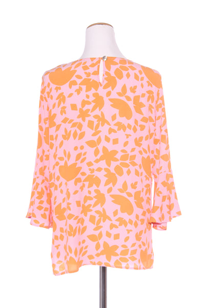 MISTER ZIMI "Maddie" pink + orange floral print top! 14