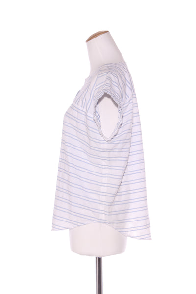 TRENERY - Blue patterned pinstripe cotton top! 12