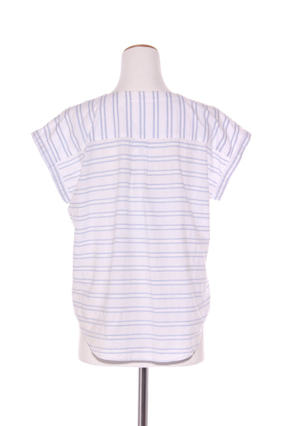 TRENERY - Blue patterned pinstripe cotton top! 12