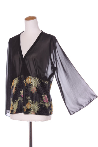 CHAIN REACTION - Jacquard panel kimono top! 10-12