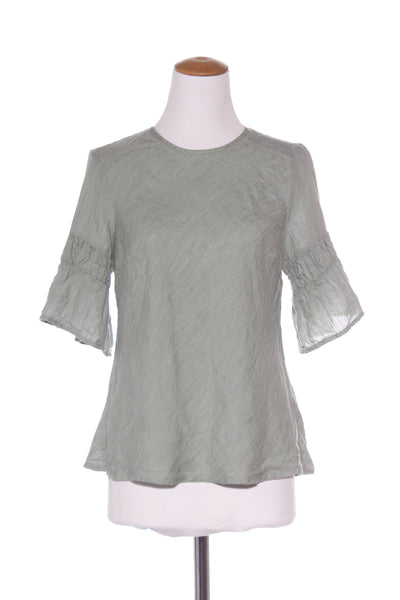 MAX - Pleat sleeve detail linen top - Sage! 10