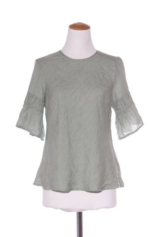 MAX - Pleat sleeve detail linen top - Sage! 10